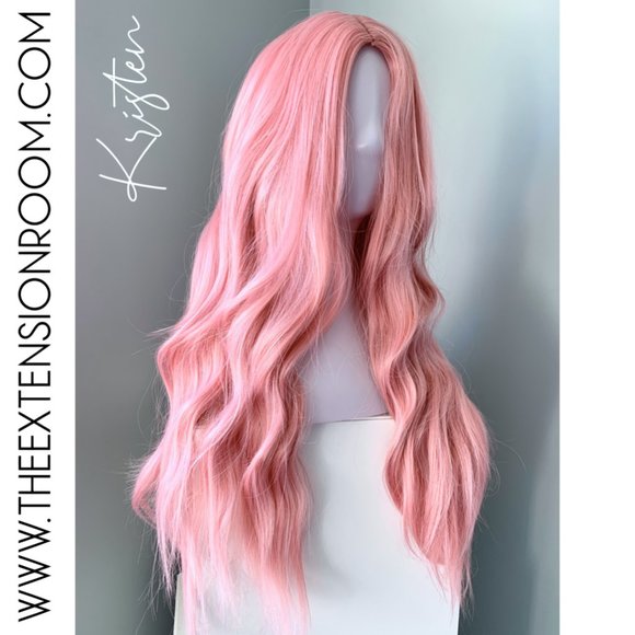 Long Baby Pink Body wave Wig - Picture 1 of 4